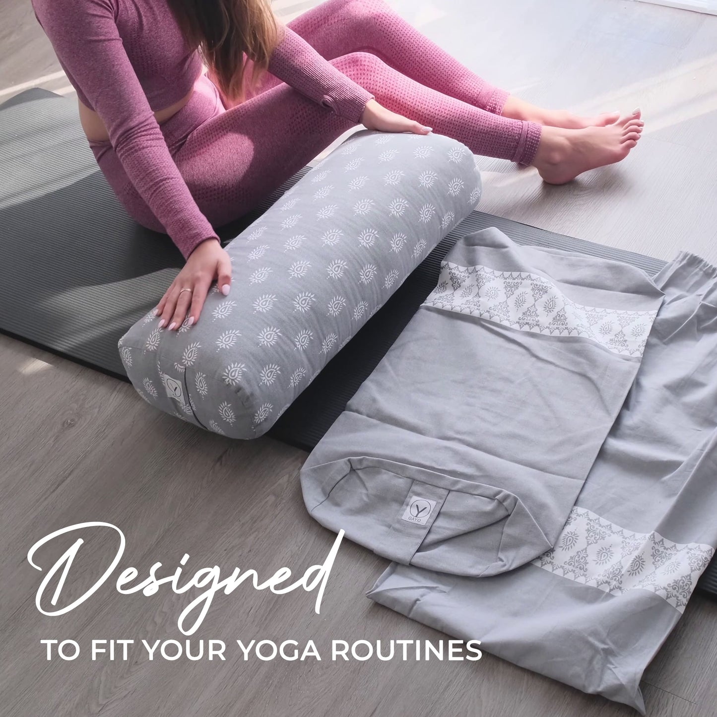 Organic Cotton Yoga Bolster Set with Carry Bag