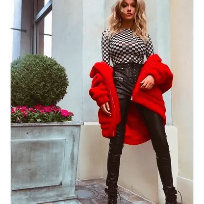 Durable Autumn Winter Faux Fur Coat For Women Casual Warm Soft Zipper Fur Jacket Plush Overcoat Pocket Plus Size Teddy Coat For Female
