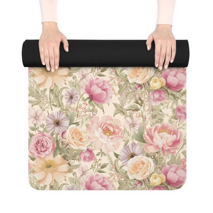 Pink Flowers Yoga Mat – Natural Rubber - Dipaliz