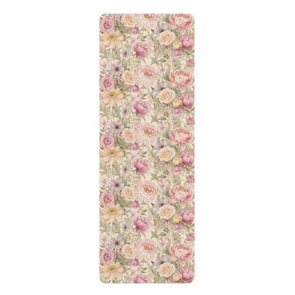 Pink Flowers Yoga Mat – Natural Rubber - Dipaliz